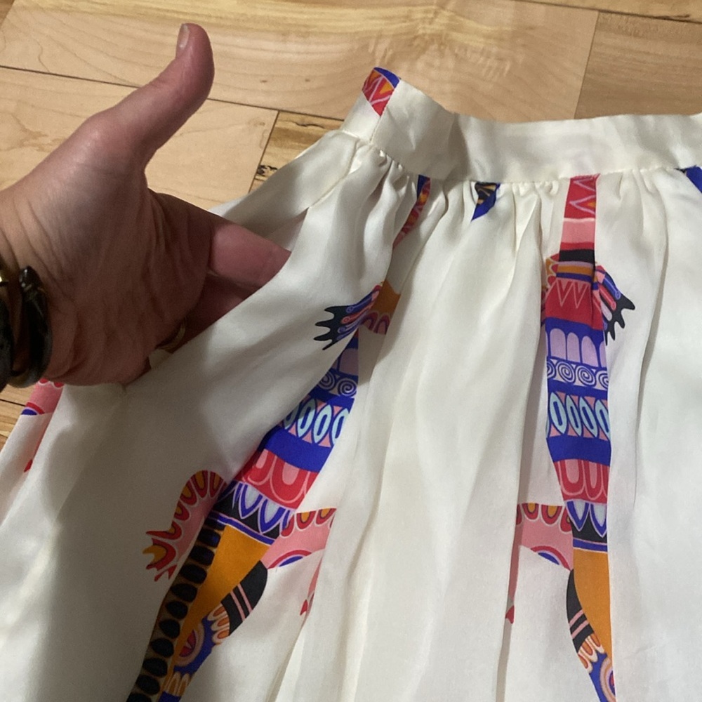 MSGM Colourful Patterned Silk Skirt - Picture 10 of 13